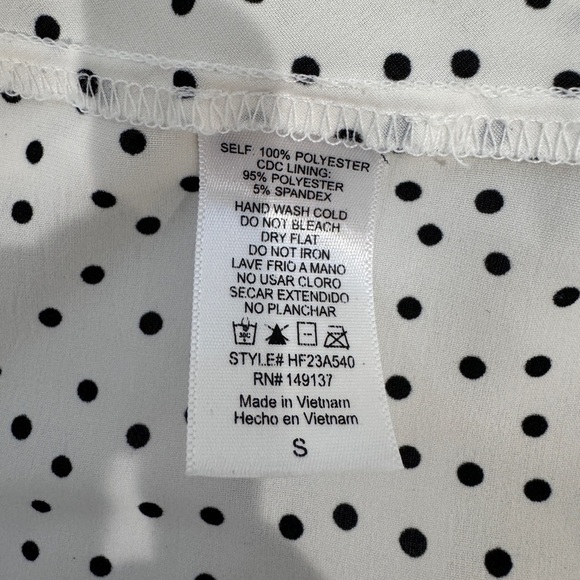 Hyfve Polka Dot Belted Flowy V-Neck Dress (S) - Picture 7 of 7